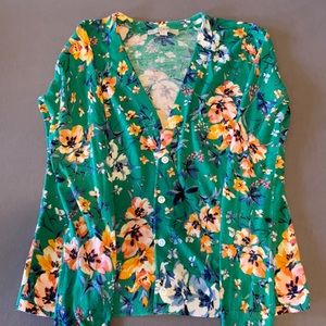 LOFT floral cardigan